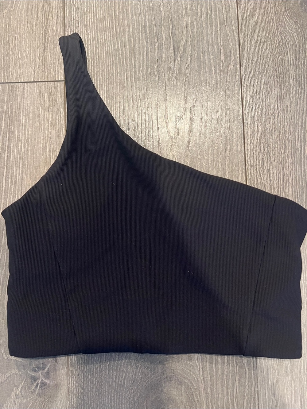 Asymmetric One-Shoulder Black Crop Top